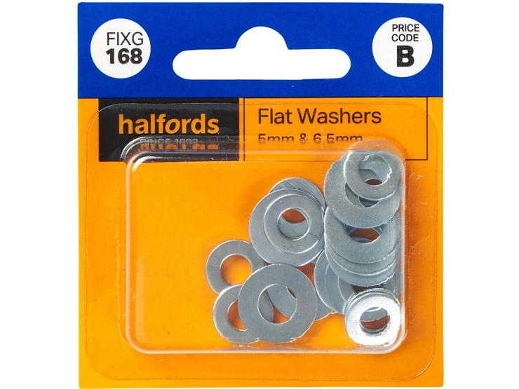 Halfords Flat Washers 5 & 6.5mm (FIXG168)