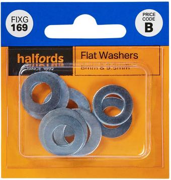 Halfords Flat Washers 8 & 9.5mm (FIXG169)