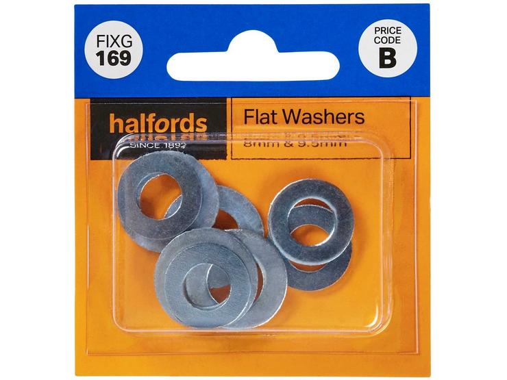 Halfords Flat Washers 8 & 9.5mm (FIXG169)
