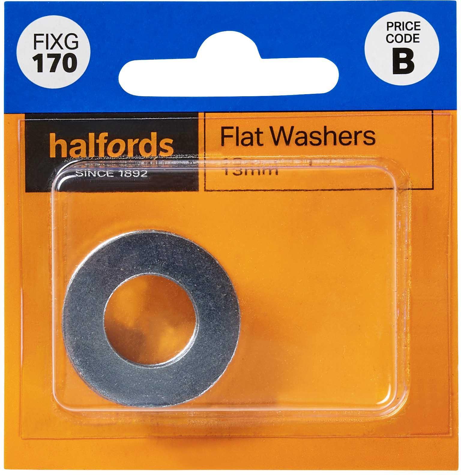 Halfords Flat Washers 13mm (FIXG170)