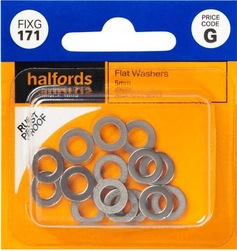 Halfords Flat Washers 5mm (FIXG171)