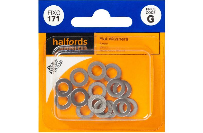 Halfords Flat Washers 5mm (FIXG171) Halfords Flat Washers 5mm (FIXG171)