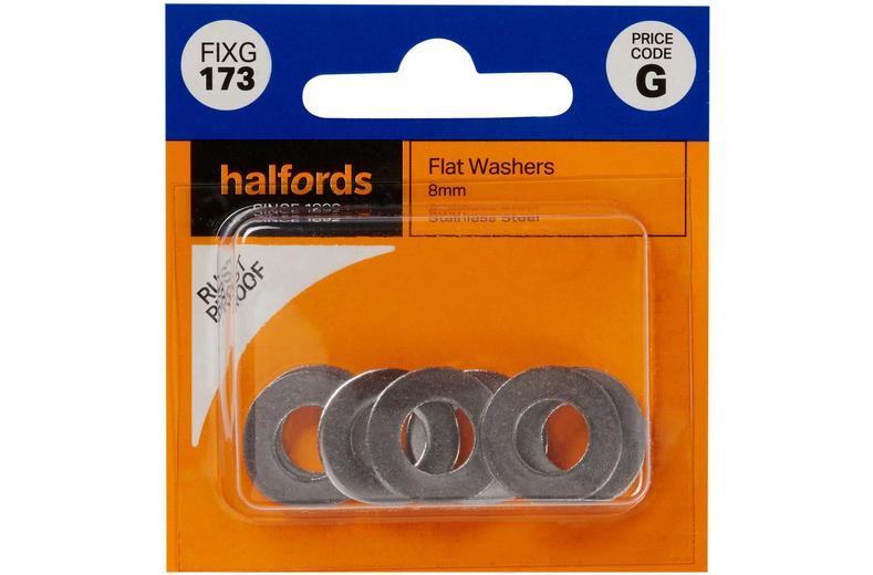 Halfords Flat Washers 8mm (FIXG173) Halfords Flat Washers 8mm (FIXG173)