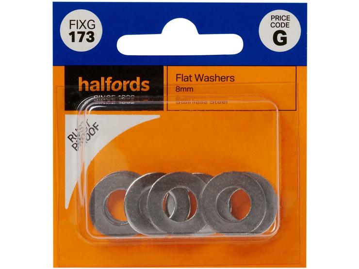 Halfords Flat Washers 8mm (FIXG173)