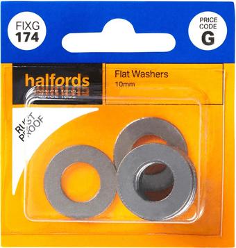 Halfords Flat Washers 10mm (FIXG174)