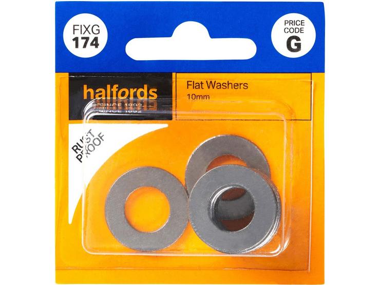 Halfords Flat Washers 10mm (FIXG174)