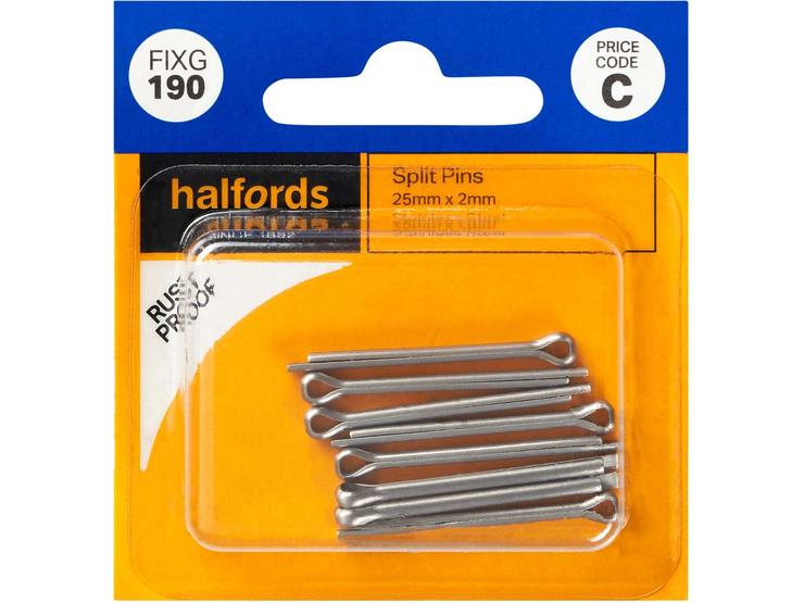 Halfords Split Pins 25mmx2mm (FIXG190)