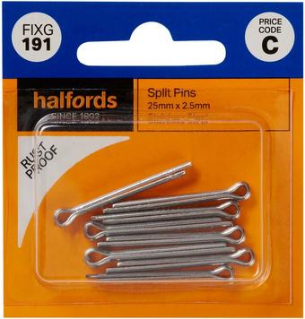 Halfords Split Pins 25mmx2.5mm (FIXG191)