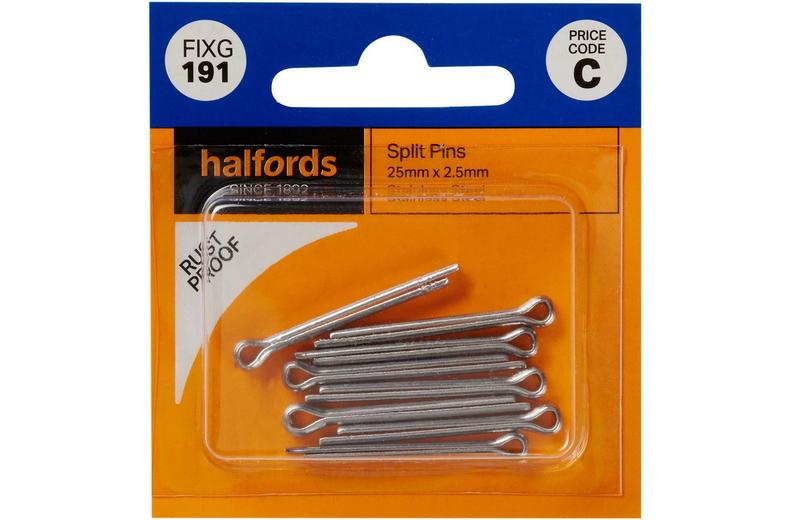 Halfords Split Pins 25mmx2.5mm (FIXG191) Halfords Split Pins 25mmx2.5mm (FIXG191)