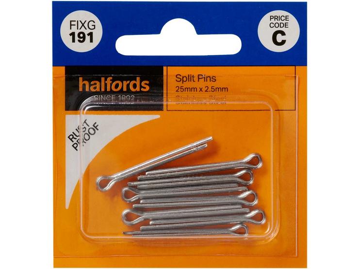 Halfords Split Pins 25mmx2.5mm (FIXG191)