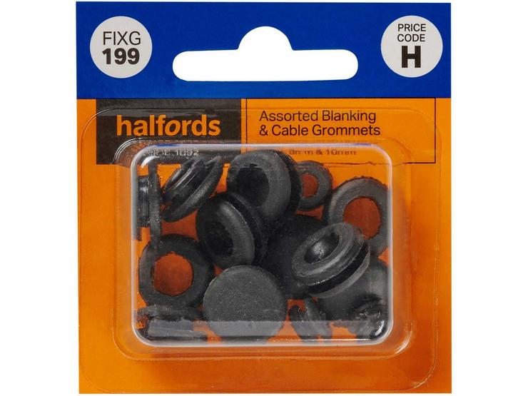 The Halfords Assorted Blanking & Cable Grommets (FIXG199)