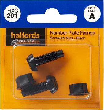 Halfords Number Plate Fixings Black (FIXG201)