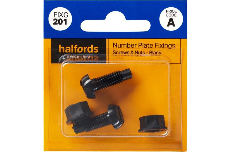 Halfords Number Plate Fixings Black (FIXG201) Halfords Number Plate Fixings Black (FIXG201)