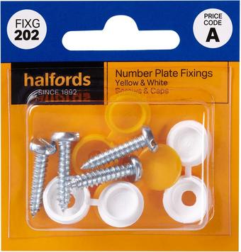 Halfords Number Plate Screws & Caps (FIXG202)