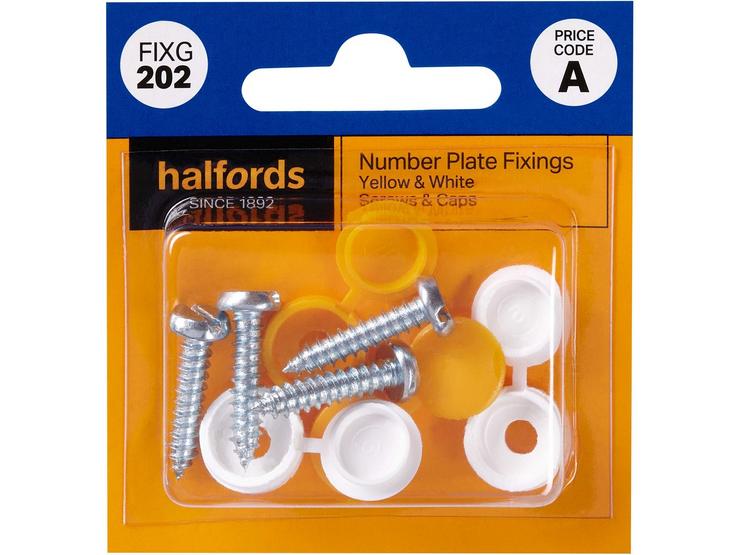 Halfords Number Plate Screws & Caps (FIXG202)