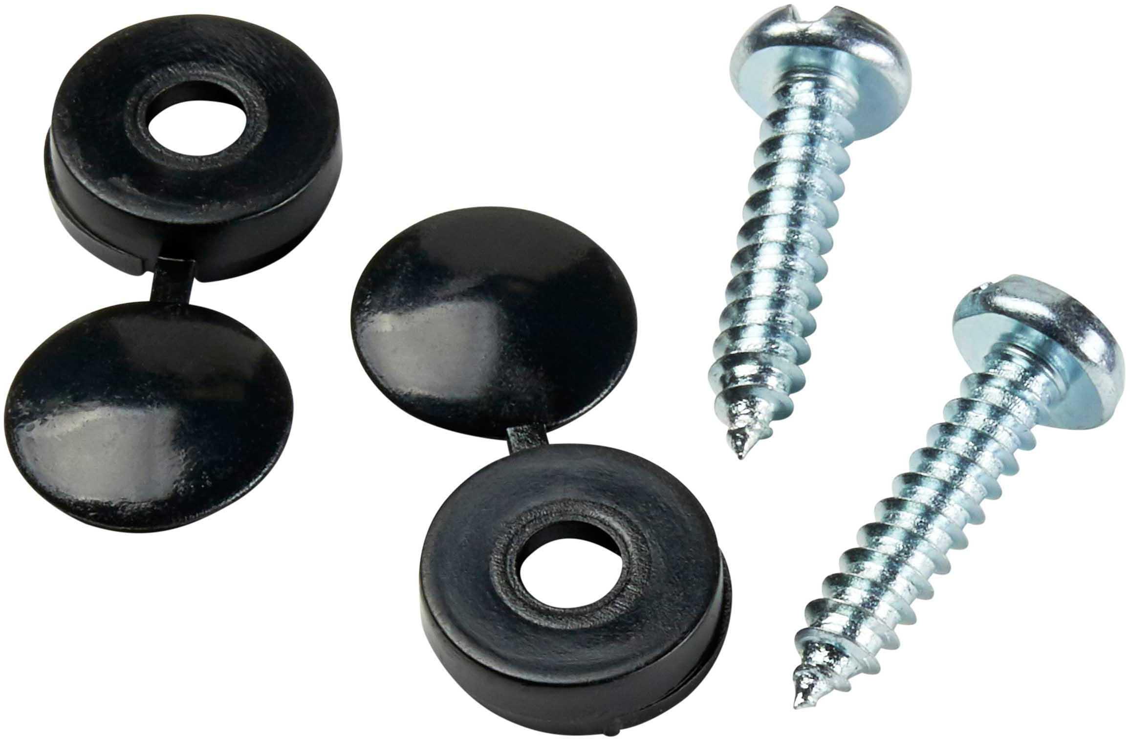 Halfords Number Plate Screws and Caps - Black (FIXG203)