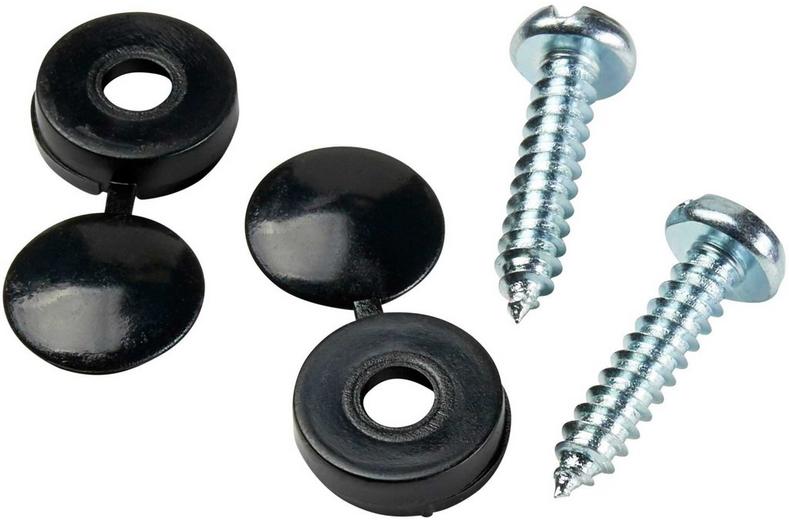 Halfords Number Plate Screws and Caps - Black (FIXG203) Halfords Number Plate Screws and Caps - Black (FIXG203)