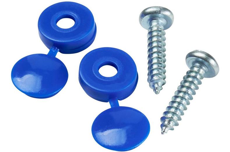 Halfords Number Plate Screws and Caps - Blue (FIXG204) Halfords Number Plate Screws and Caps - Blue (FIXG204)