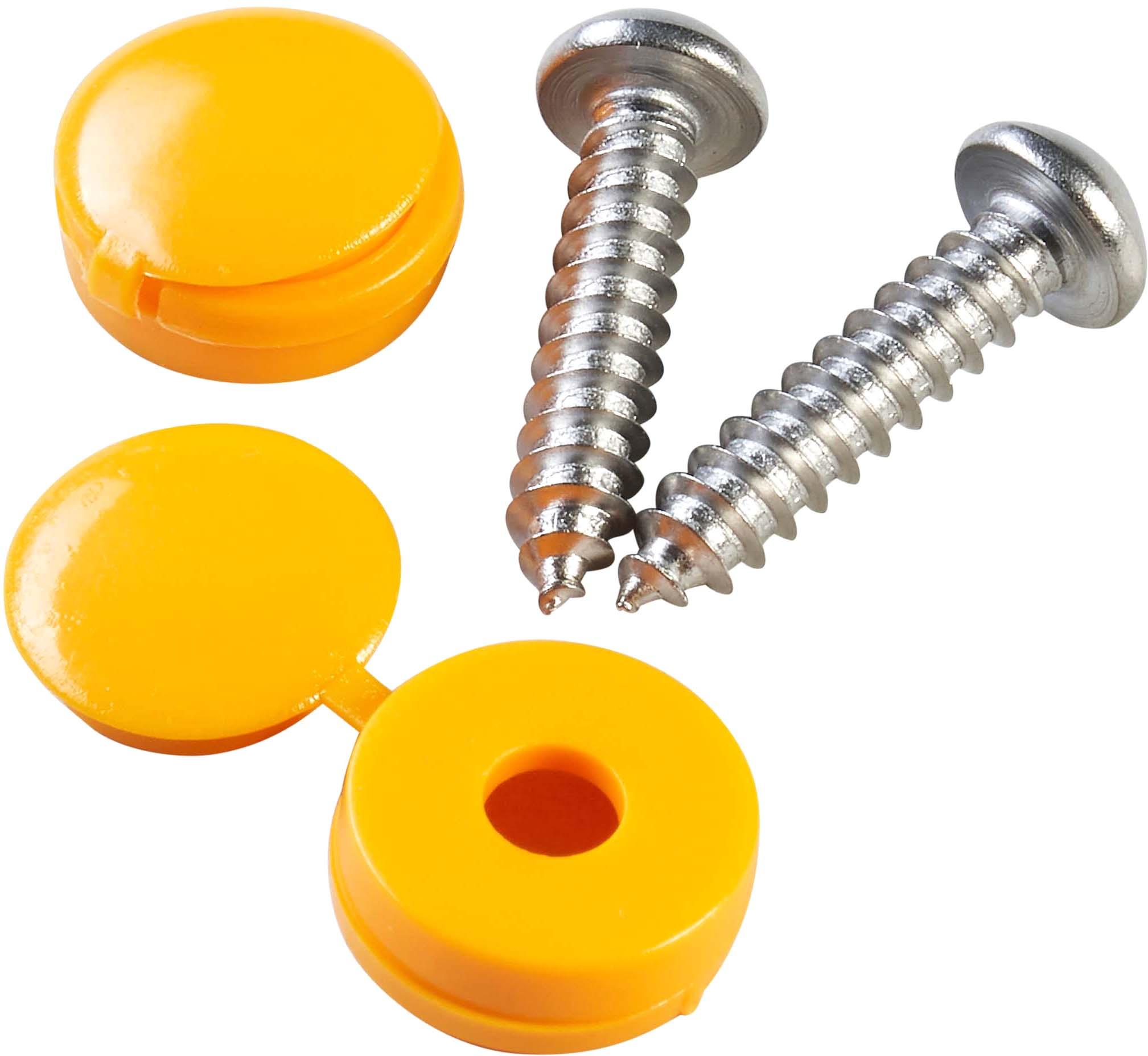 Halfords Number Plate Screws and Caps - Yellow (FIXG206)