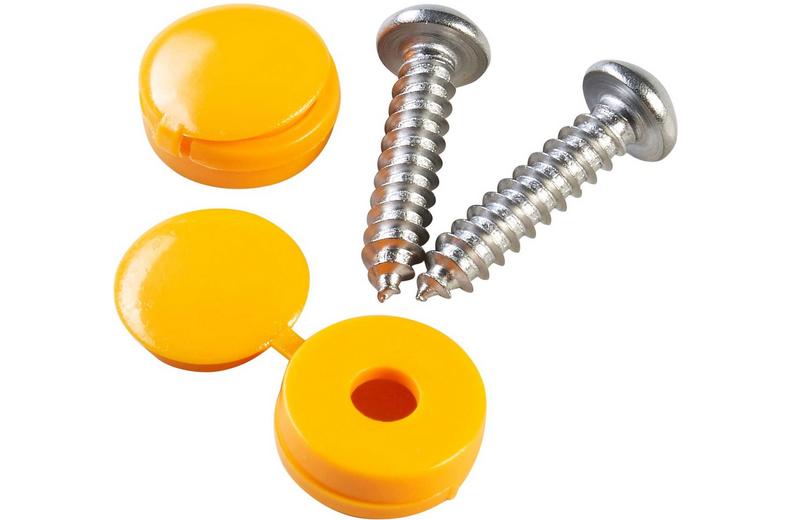 Halfords Number Plate Screws and Caps - Yellow (FIXG206) Halfords Number Plate Screws and Caps - Yellow (FIXG206)