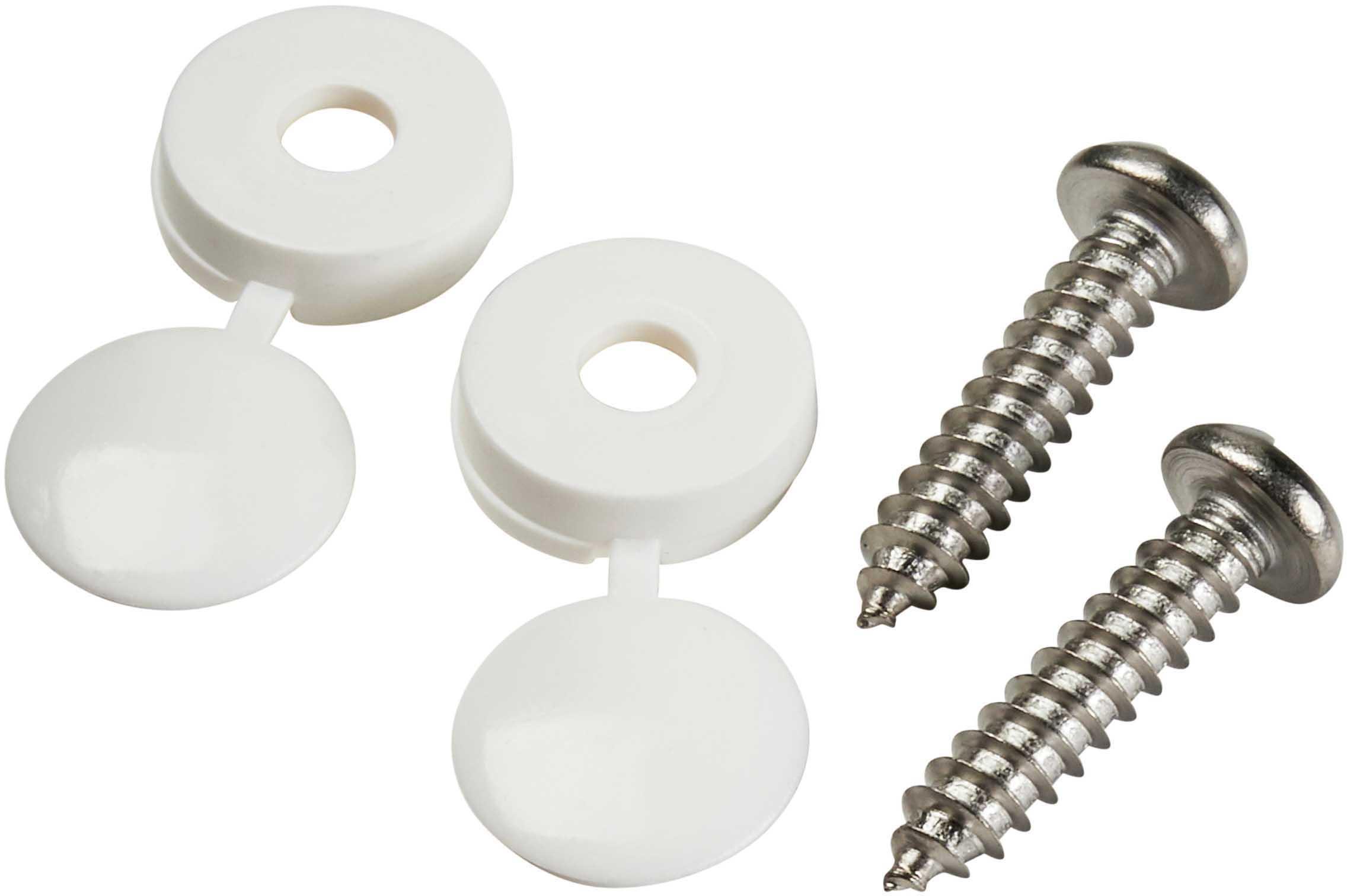 Halfords Number Plate Screws and Caps - White (FIXG207)