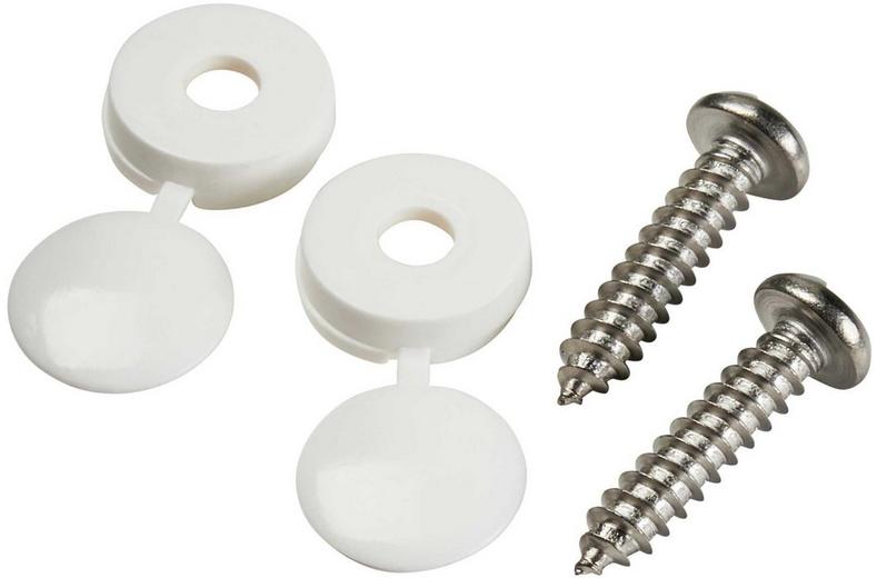 Halfords Number Plate Screws and Caps - White (FIXG207) Halfords Number Plate Screws and Caps - White (FIXG207)