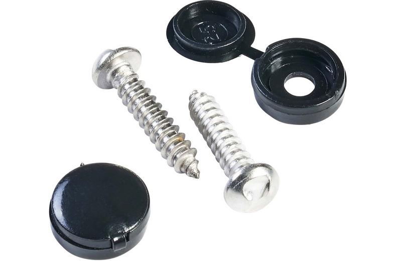 Halfords Number Plate Screws and Caps - Black (FIXG208) Halfords Number Plate Screws and Caps - Black (FIXG208)