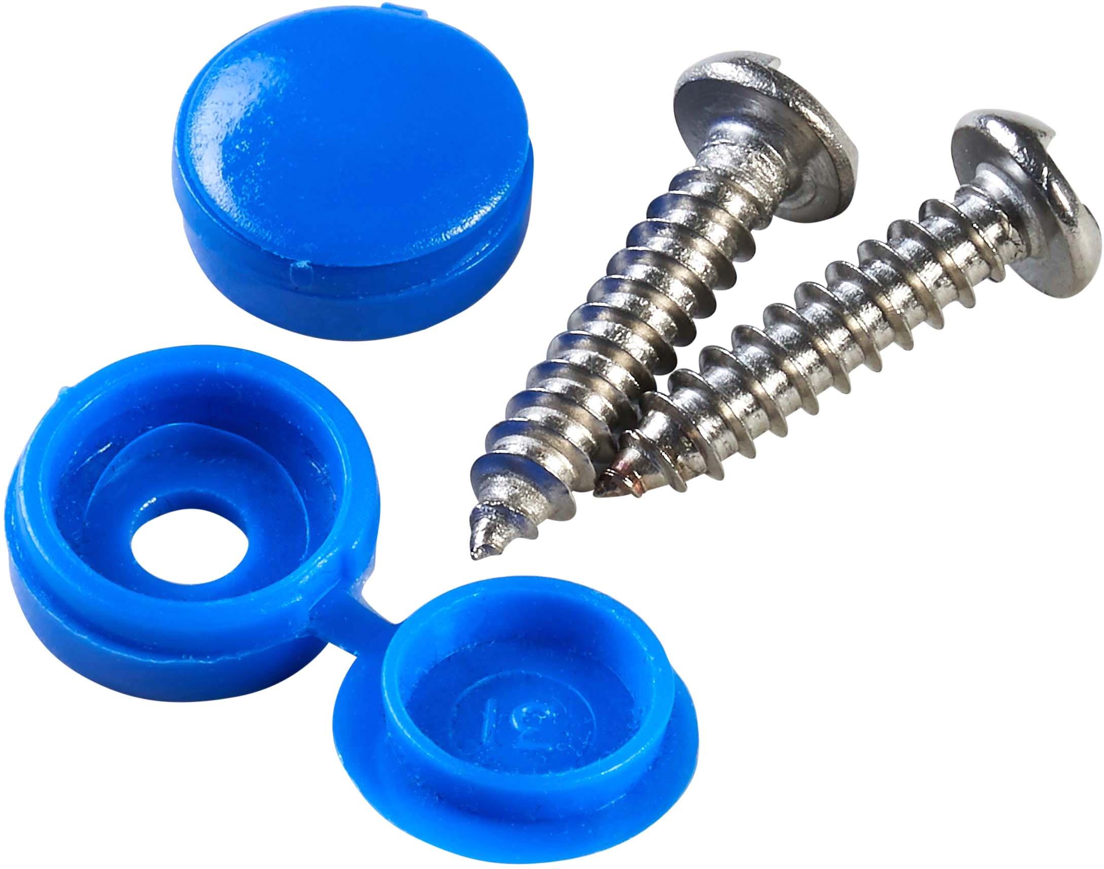 Halfords Number Plate Screws and Caps - Blue (FIXG209)