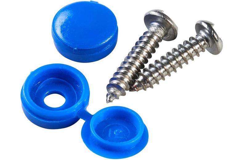 Halfords Number Plate Screws and Caps - Blue (FIXG209) Halfords Number Plate Screws and Caps - Blue (FIXG209)