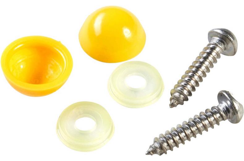 Halfords Number Plate Screws and Caps - Yellow (FIXG211) Halfords Number Plate Screws and Caps - Yellow (FIXG211)