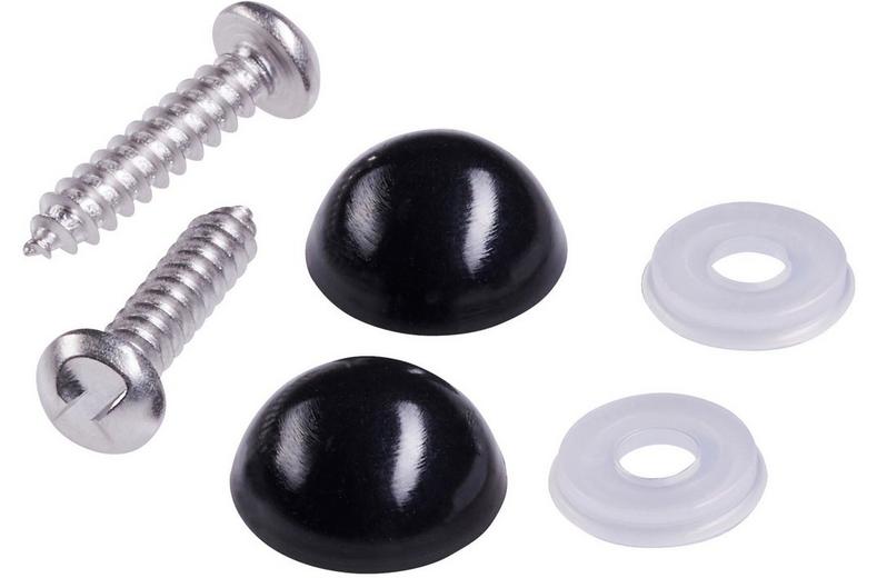 Halfords Number Plate Screws and Caps - Black (FIXG213) Halfords Number Plate Screws and Caps - Black (FIXG213)