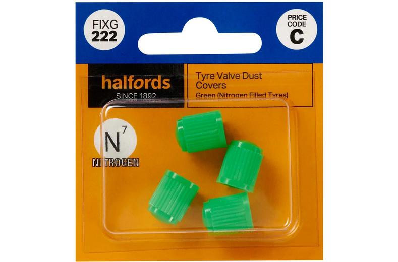 Halfords Tyre Valve Dust Caps - Green (FIXG222) Halfords Tyre Valve Dust Caps - Green (FIXG222)