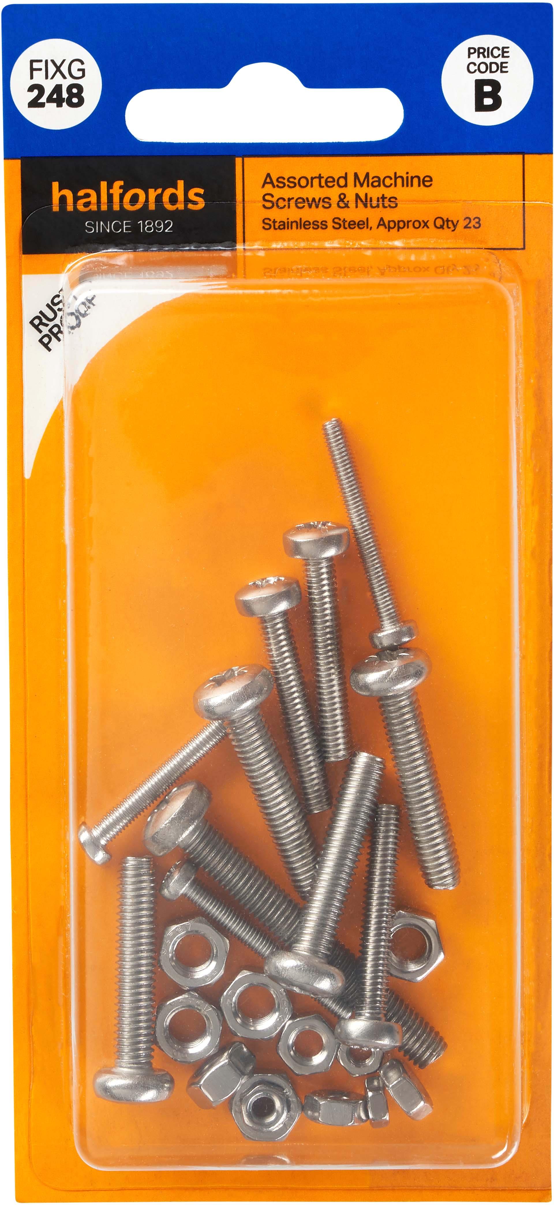 Halfords Assorted Machine Screws & Nuts (FIXG248)