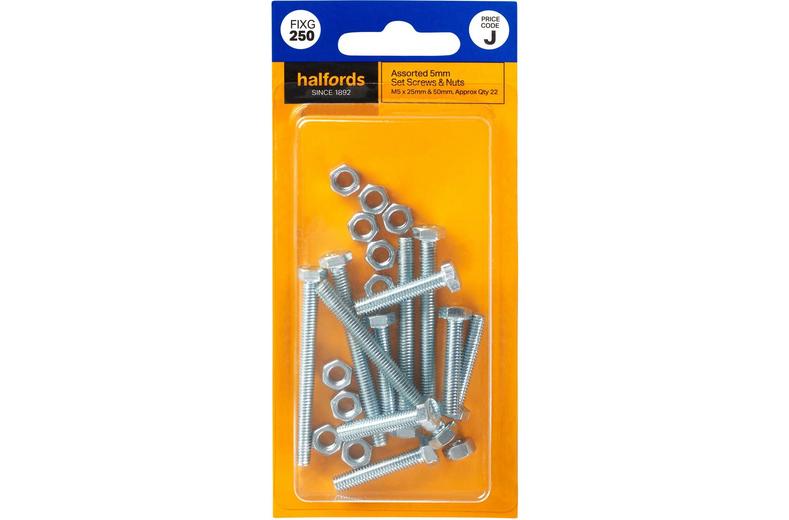 Halfords Assorted Screws & Nuts M5 (FIXG250) Halfords Assorted Screws & Nuts M5 (FIXG250)
