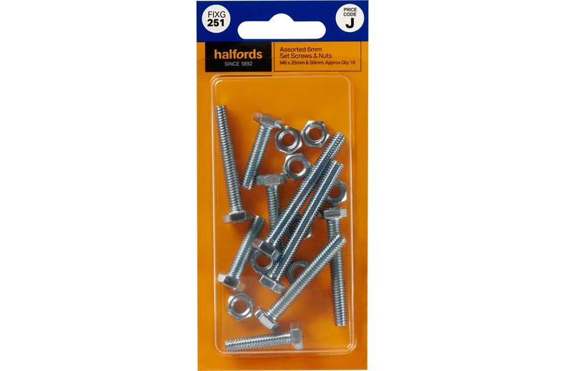 Halfords Assorted Screws & Nuts M6 (FIXG251) Halfords Assorted Screws & Nuts M6 (FIXG251)