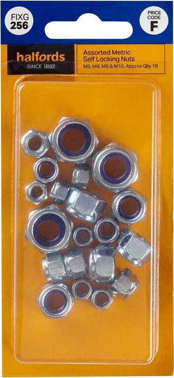 Halfords Assorted Self Locking Nuts (FIXG256)