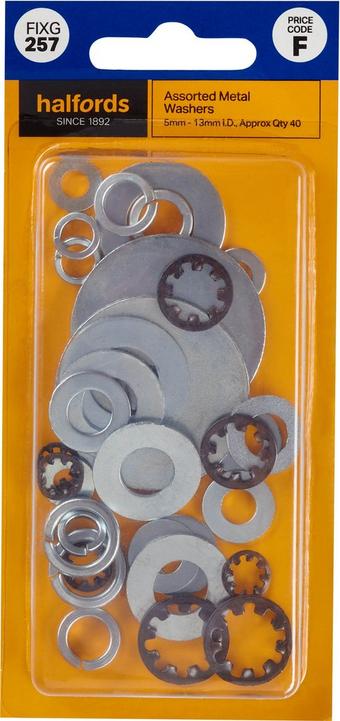 Halfords Assorted Metal Washers (FIXG257)