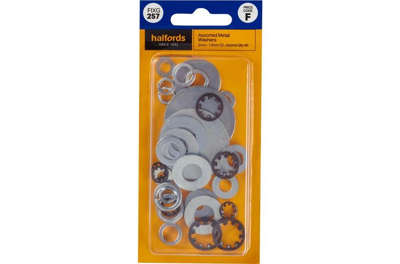 Halfords Assorted Metal Washers (FIXG257) Halfords Assorted Metal Washers (FIXG257)