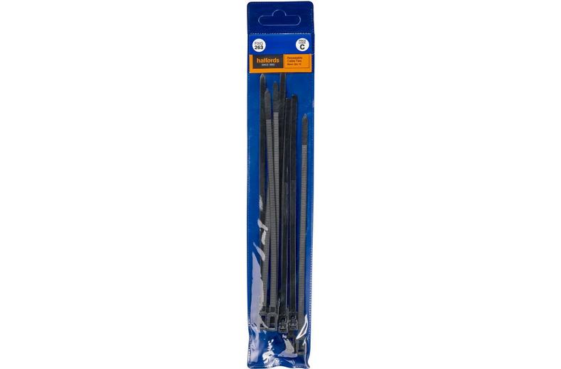 Halfords Releasable Cable Ties 200mm Black (FIXG263) Halfords Releasable Cable Ties 200mm Black (FIXG263)