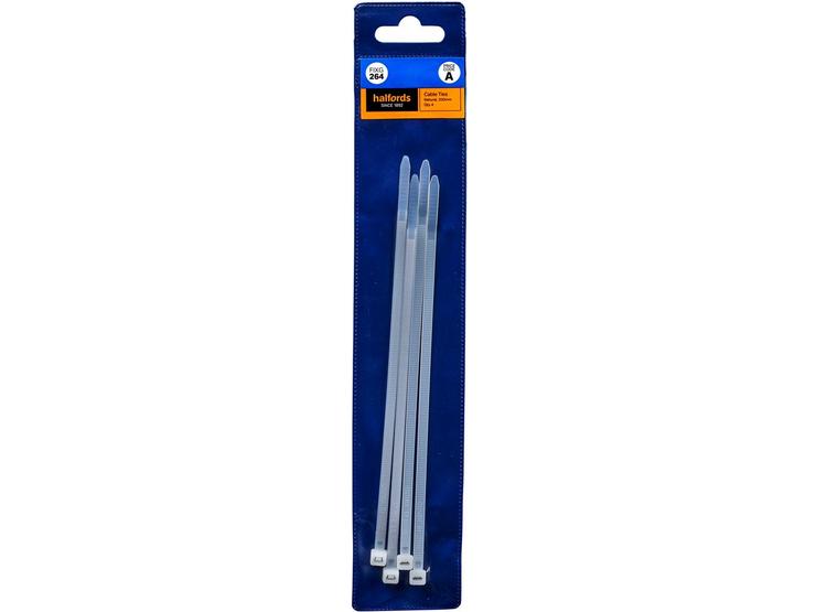 Halfords Cable Ties 200mm White (FIXG264)