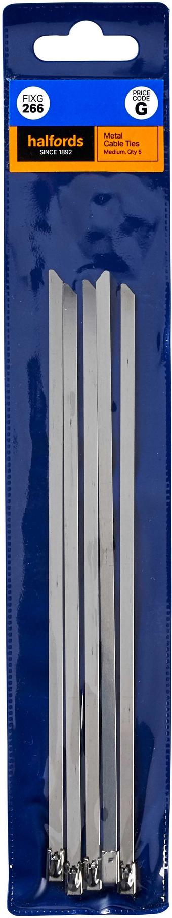 Halfords Metal Cable Ties 200mm (FIXG266)