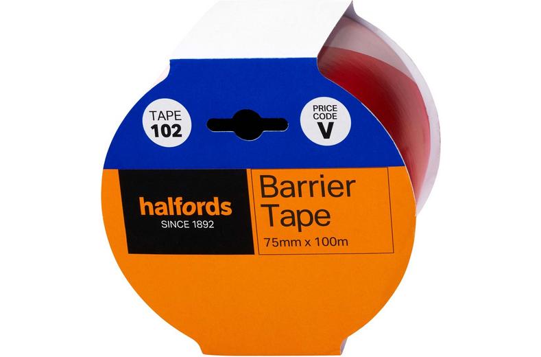 Halfords Red and White Barrier Tape (TAPE102) Halfords Red and White Barrier Tape (TAPE102)