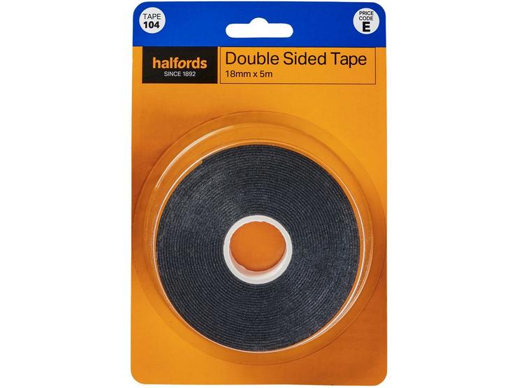 Halfords Double Sided Tape 18mm x 5m (TAPE104)