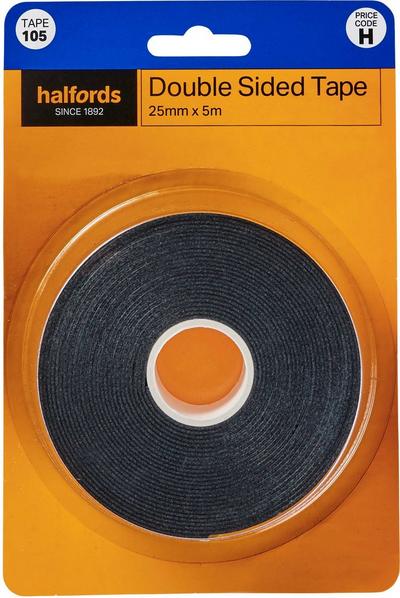 Halfords Double Sided Tape 25mm x 5m (TAPE105) Halfords Double Sided Tape 25mm x 5m (TAPE105)