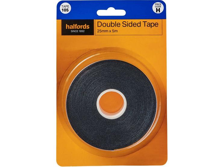 Halfords Double Sided Tape 25mm x 5m (TAPE105)
