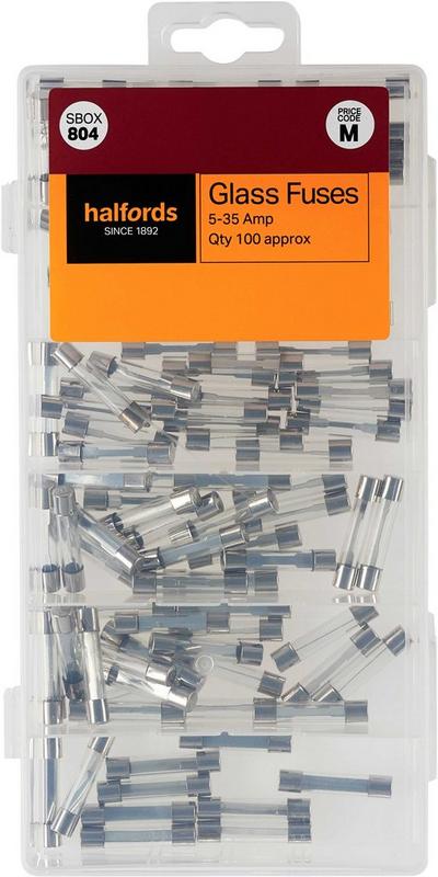 Halfords Assorted Glass Fuses (SBOX804) Halfords Assorted Glass Fuses (SBOX804)