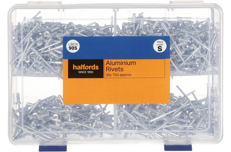 Halfords Assorted Aluminium Rivets (LBOX905) Halfords Assorted Aluminium Rivets (LBOX905)