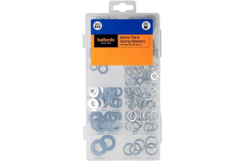 Halfords Assorted Flat & Spring Washers (SBOX813) Halfords Assorted Flat & Spring Washers (SBOX813)