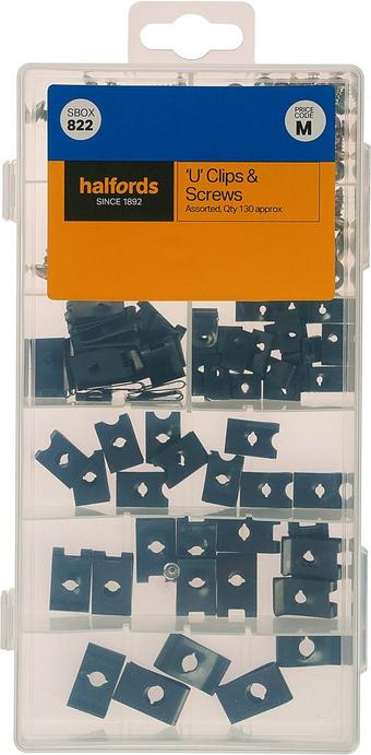 Halfords Assorted U Clips & Screws (SBOX822)