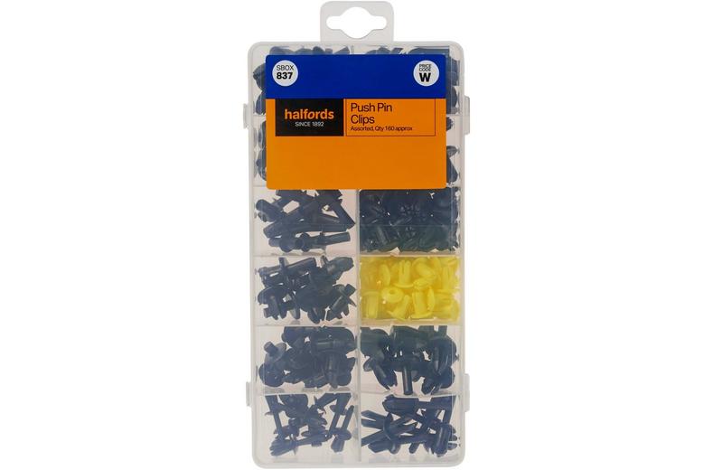 Halfords Assorted Push Pin Clips 160pcs (SBOX837) Halfords Assorted Push Pin Clips 160pcs (SBOX837)